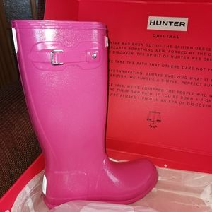 NWT Hunter ORG KD Glitter Pink Rain Boot